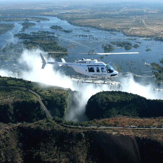 Helicopter flight over victoria falls